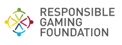 Responsible Gaming Foundation banner encouraging players to gamble responsibly with hotline contact information.