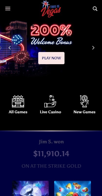 User Interface of Mobile Casino App